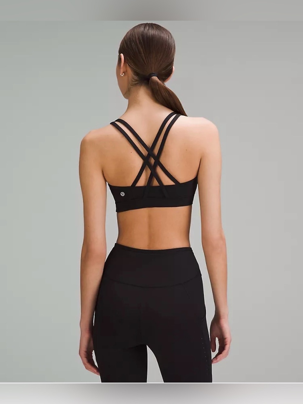 lululemon athletica Black Crisscross Strappy Sports Bra